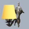Devansh Metal Electric Wall Light in Antique Gold Colour with Yellow Shade Count of 1 Light