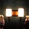 Eliante Haye Iron Wall Light With Glass In Gold And Brown Colour