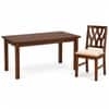 Globally Indian Prisha Solid Sheesham Wood 6 Seater Dining Table Set 6 Chairs Beige