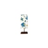 Emrys Multicolor cotton table lamp with Square Brown Wood Base