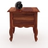 Zander Solid Wood Bedside Table in Brown Finish