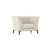 Weston 1 Seater Half Leather Sofa In Creme Fraiche Italian Leather
