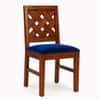 Globally Indian Arunika Solid Sheesham Wood 6 Seater Dining Table Set 6 Chairs Navy Blue