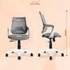 Polaris Mid Back Mesh Office Chair in White Grey Colour