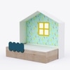 Little Hut Bed 6X4 Drawers On Wheels In Teal Colour53