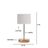 Devansh Grey Cotton Table Lamp With  Natural  Wood Base  & Steel Pipe (7X17 Inches)-7