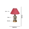 Devansh Conical Pink Jute Shade Lamp With Wood & Mosaic Glass Base For Decoration/Office/Home/Gifting/Study For Decoration/Office/Home/Gifting/Study -(10X10X14.5) Inches -A