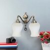 Devansh Metal Electric Wall Light in White Colour with White Shade Count of 2 Lights