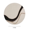 Handmade Round Natural Wool Rug Abstract Flow Ivory 5 Feet Carpet