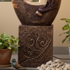 Buddha Face Shower Gold Wine Fiber Glass Indoor Fountain With Stand
