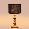 Devansh Black  Jute   Table Lamp With  Wood Natural Base (7X7X15.5 Inches)-17