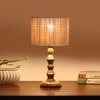 Devansh Bamboo Table Lamp With Wood Base -(7X7X15.5 Inches)-1