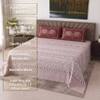 Dusty Rose Floral Cotton 400 Tc Flat Super King Bed Size Sheet With 2 Pillow Cover