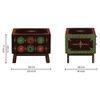 Hand-Painted Solid Wood Dresser in Multicolour with Mirror