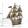 Desert Art Metal Handpainted Golden Ship Showpiece