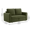 Baruna 2 Seater Velvet Pull Out Sofa Cum Bed with Storage In Green Color