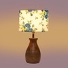 Devansh Multicolor Cotton Table Lamp With  Wood Natural Base (7X13 Inches)-14