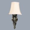 Devansh Gold Antique Wall Mounted Lamp With Off-White Cotton Shade
