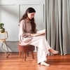 Brick Tan Faux Leather Ottoman