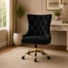 Doe Buck Swen Luxury Black Tufted Velvet Office Chair
