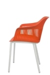 Kepler Brooks Senora Cafeteria Dining Chair in Orange Colour