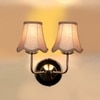 Devansh Dual Steel Metal  Wallmounted Lamp With Beige Jute  Shade
