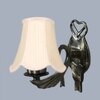 Devansh Gold Antique Wall Mounted Lamp With Off-White Cotton Shade