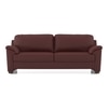 Farina 3 Seater Half Leather Sofa In Bordeaux Italian Leather