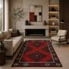 Imperial Knots Blue Red Pixel Kilim Hand Woven Dhurrie 4x6 Feet