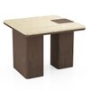 Muro Stone Side Table in Danish Walnut Finish