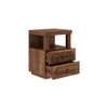 Woodwhiz Solid Wood Bedside Table in Provincial Teak