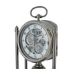 Vintage Industrial Steampunk Table Clock Silver Antique Finish with Visible Gears