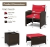 Carry Bird Wicker Patio Furniture Outdoor Balcony Chairs In Brown And Red Colour