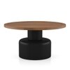 Toro Solid Wood Round Coffee Table In Dual Tone Amber Walnut And Black Finish