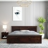 Stainfiled Solid Wood King Size Bed In Hydraulic Storage Bed In Walnut Finish