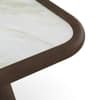 Lazo Solid Wood And Aravali Marble Rectangular Coffee Table In Dark Chestnut Finish