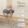 Quad Fabric Cross Metallic Stool in Blue Color Set of 2