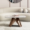Aeris Oval Metal Coffee Table in Pluto Spanish Ceramic Finish