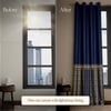 Stoa Paris Satin Curtain for Door, 70% Blackout Curtains, Set of 1, Versailles - Blue Monarch with Back Lining