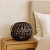 Luxe Home Hanging Bamboo Lantern with Handle or Glass Jar - 2023-241- Cocoa ( 27x36x36 cm )