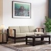 Cairo 3 Seater Wooden Sofa (Macadamia Brown)