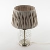 Secret Glass and Metal Table Lamp With Natural Linen Shade