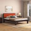 Florence Bed Solid Wood Queen Size Bed In Mahogany Finish & Lava Colour