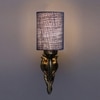 Devansh Metal Electric Wall Light in Antique Gold Colour with Blue Shade Count of 1 Light