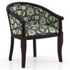 Florence ArmChair in Blue Floral Damask and Mahogany Finish