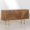 Carlem Solid Mango Wood Sideboard with 4 Door in Natural Finish