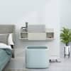 Hexa Red Engineered Wood Wall Mount Dressing Table in Frosty White Colour