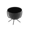 Metal Planter With Stand Set Of 2 In Black Colour