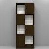 8 Shelves Semi Open Multipurpose Matrix Kitchen Cabinet In Chiyoda Wange Finish