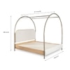Solace Solid Wood King Canopy Bed in Gold Colour